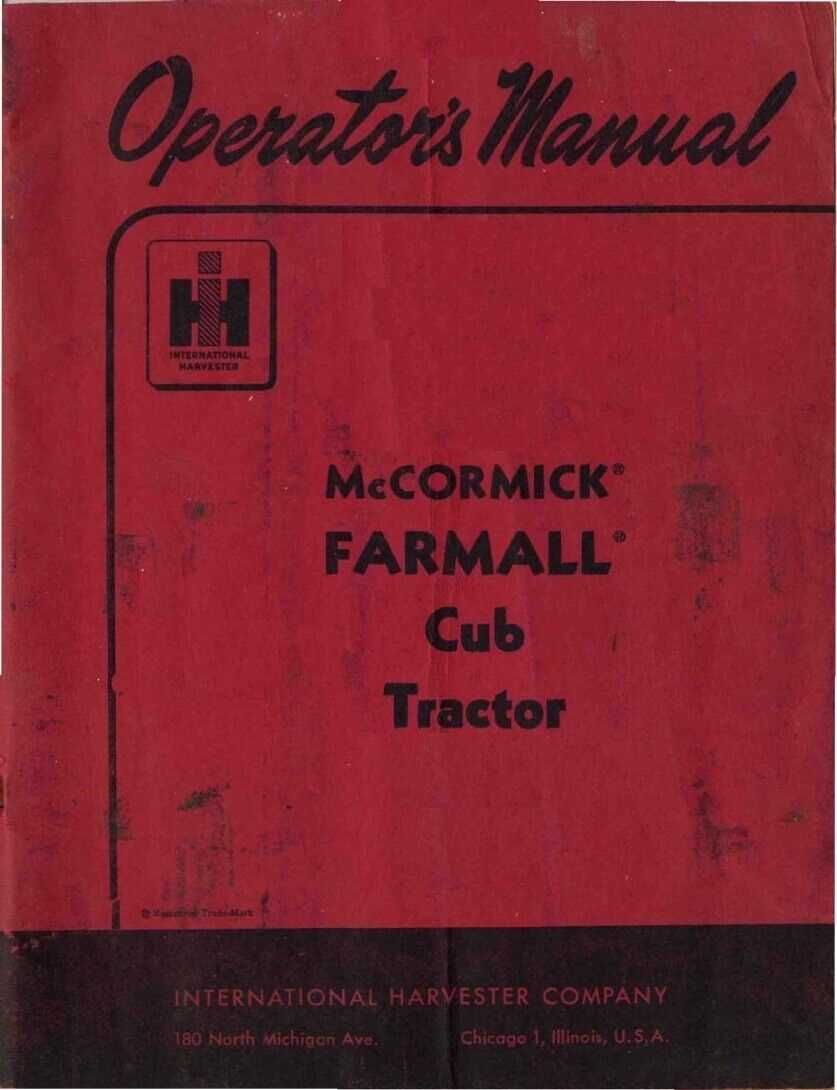 1949 farmall cub owners manual