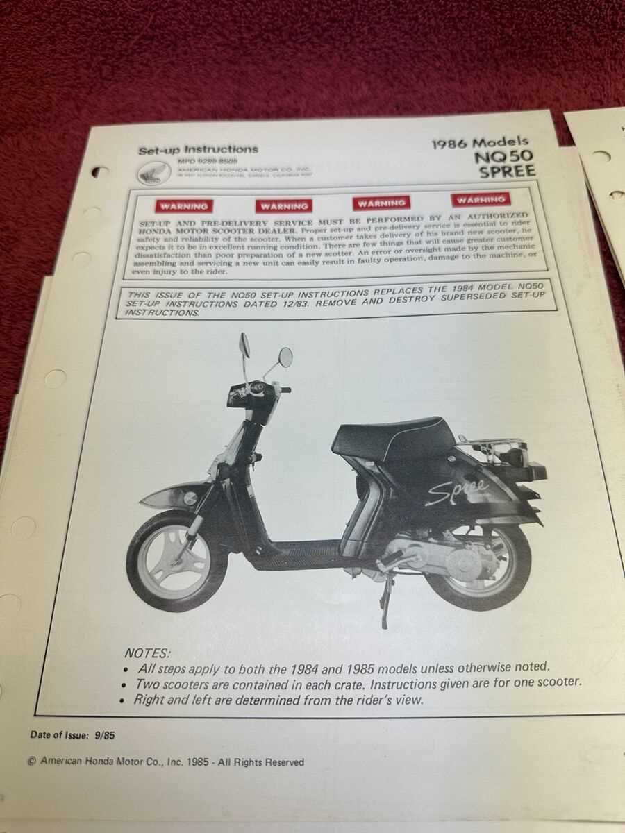1986 honda spree owners manual