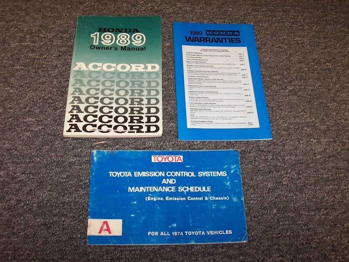 1989 honda accord owners manual