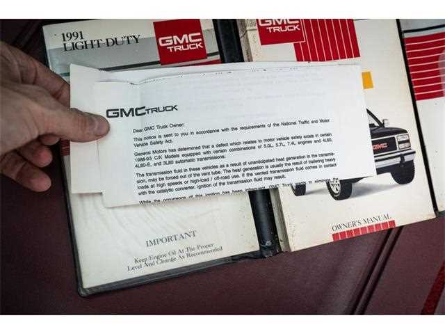 1991 gmc sierra owners manual