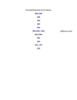 1997 dodge ram 1500 owners manual