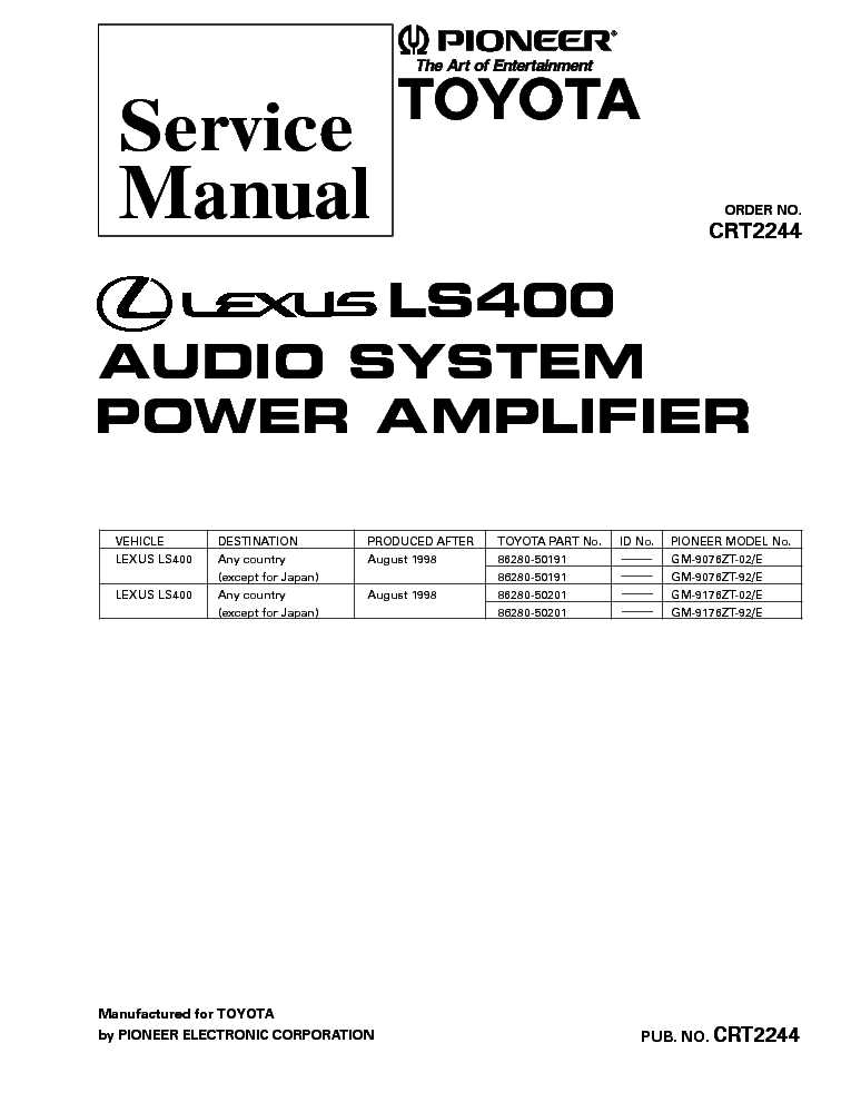 1998 lexus ls400 owners manual