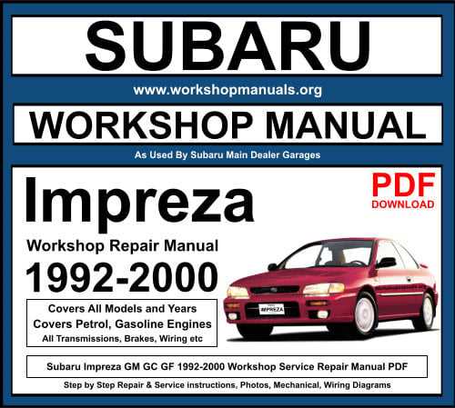 1998 subaru impreza owners manual