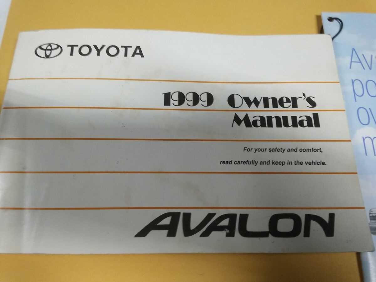 1999 toyota avalon owners manual