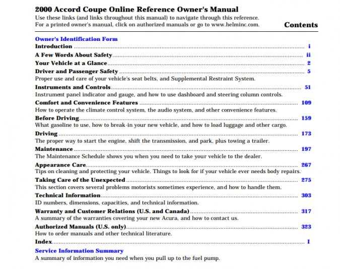 2000 honda accord ex owners manual