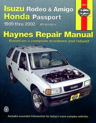 2000 isuzu rodeo owners manual