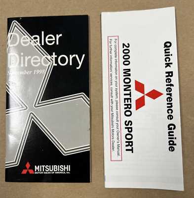 2000 mitsubishi montero sport owners manual