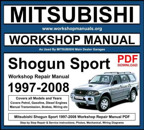 2000 mitsubishi montero sport owners manual