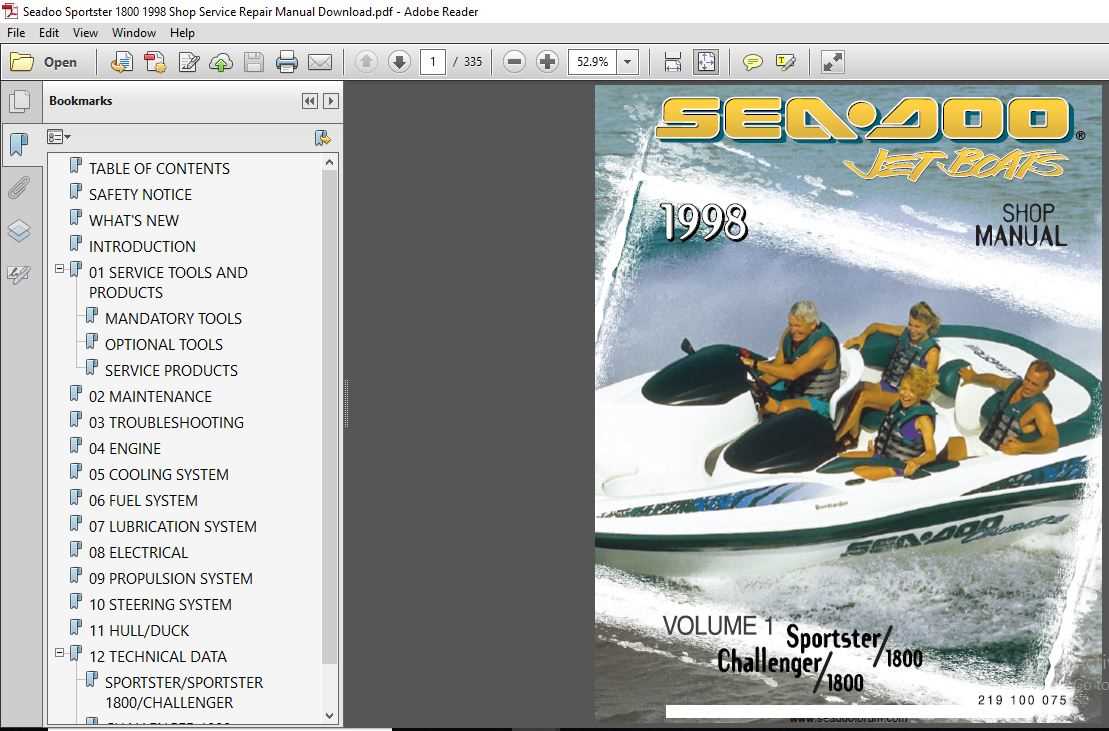 2000 seadoo challenger 2000 owners manual