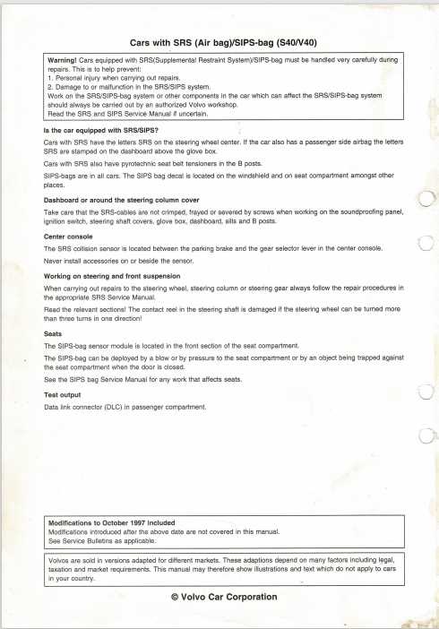 2000 volvo v40 owners manual