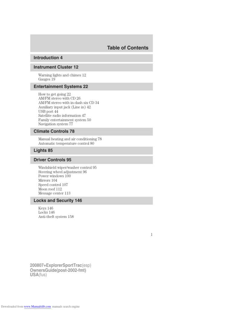 2001 ford explorer sport owners manual