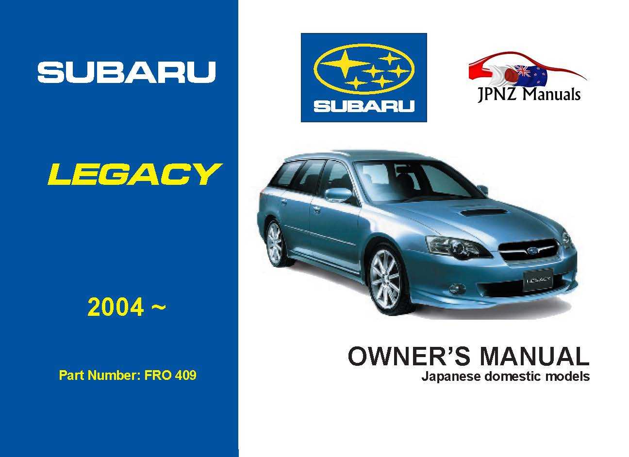 2001 subaru outback owners manual