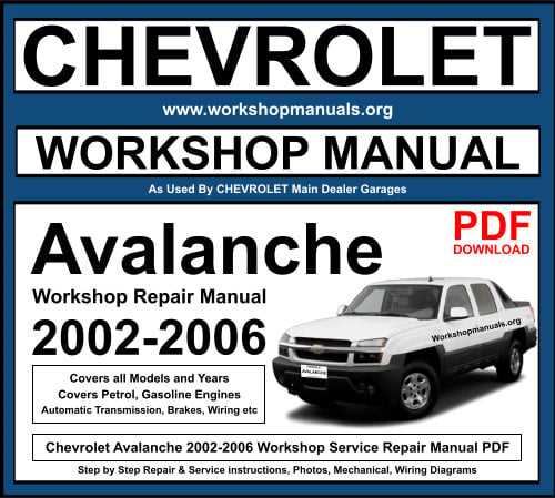 2002 chevy avalanche owners manual