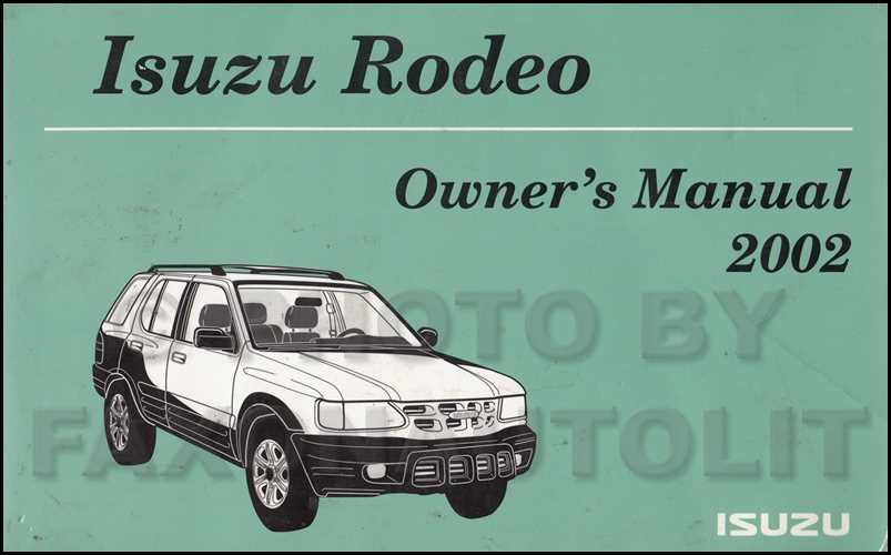 2002 isuzu rodeo owners manual