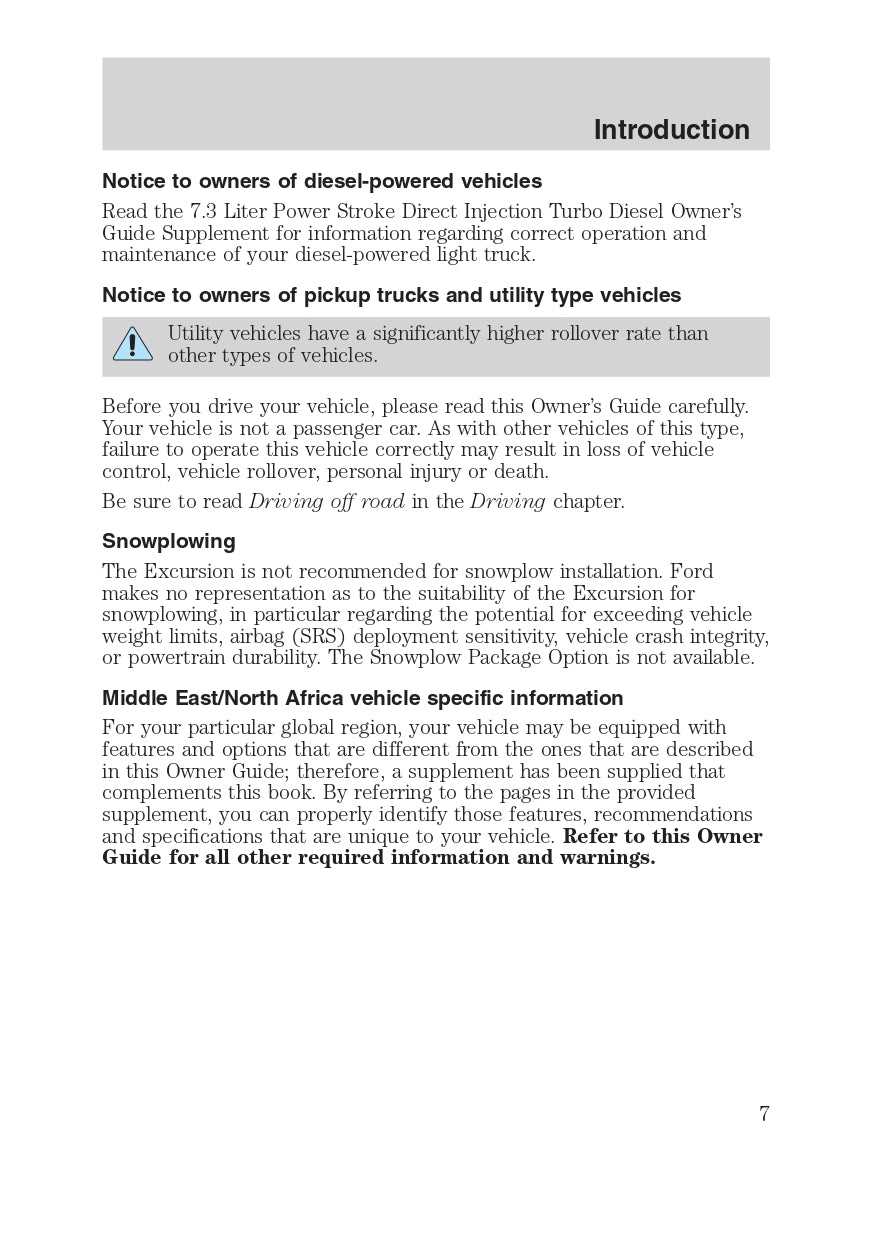 2003 ford excursion owners manual
