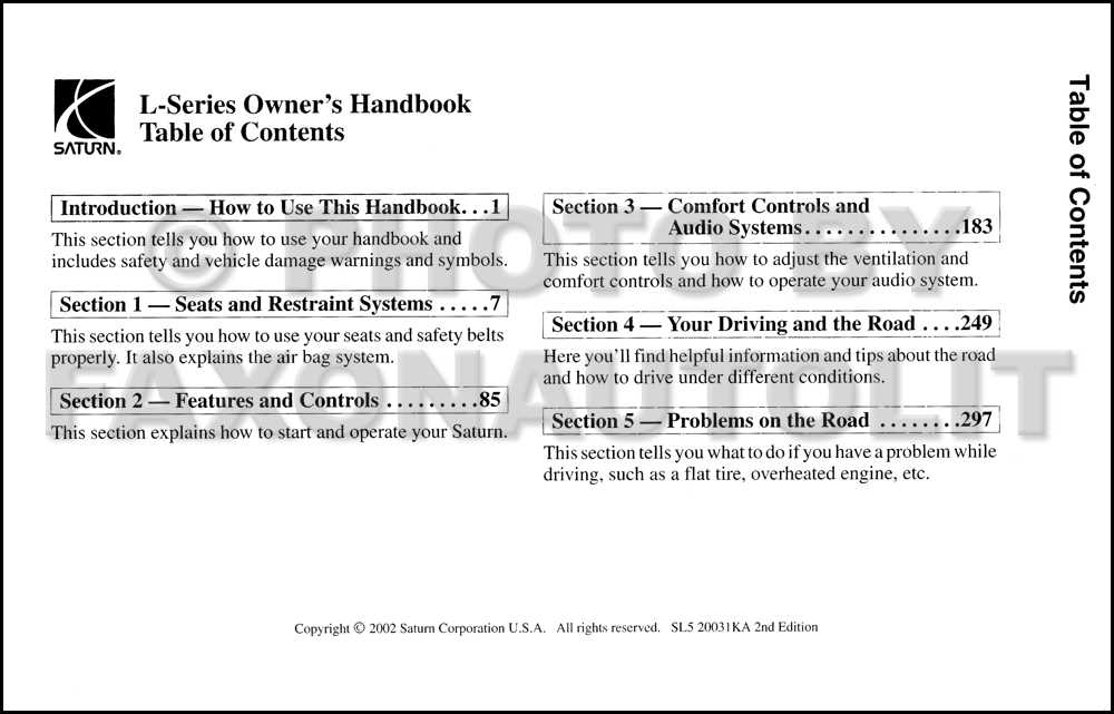 2003 saturn l200 owners manual