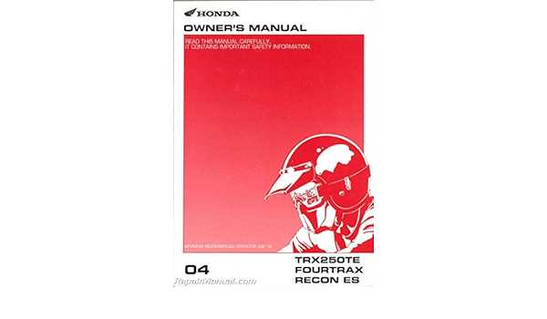 2004 honda recon 250 owners manual
