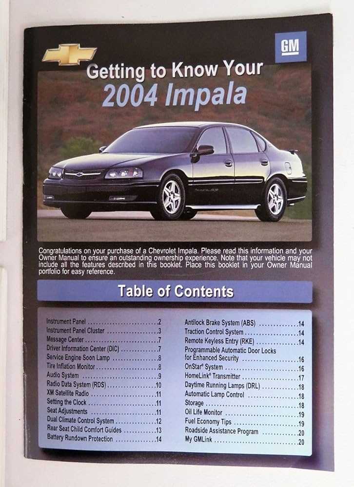 2004 impala owners manual