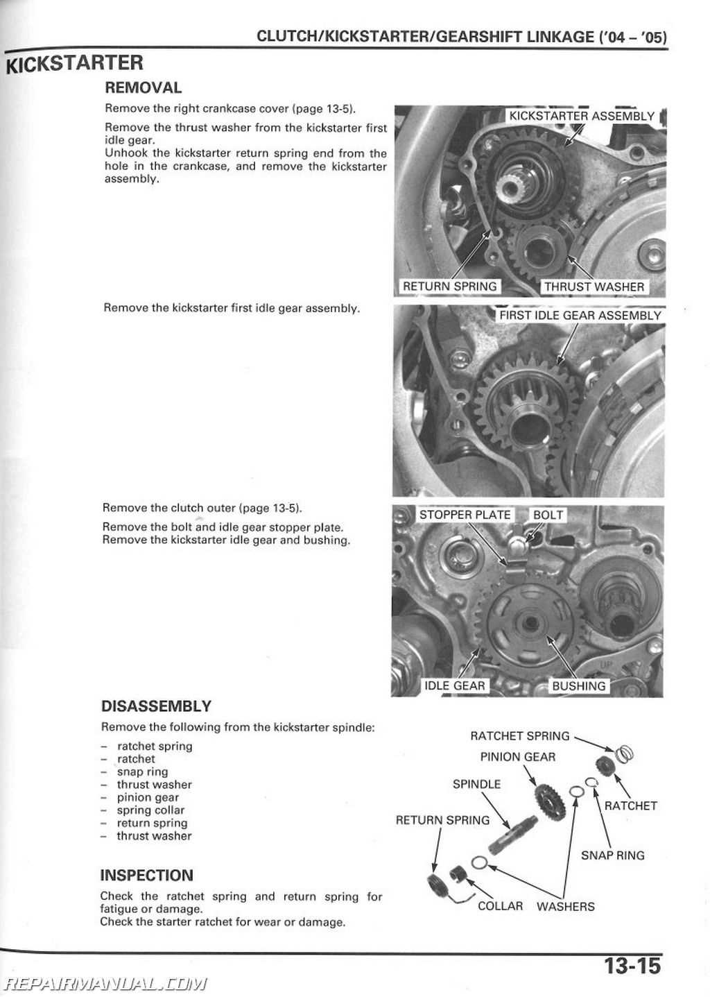 2005 honda trx450r owners manual