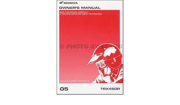 2005 honda trx450r owners manual