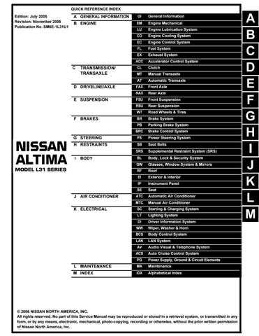 2006 nissan altima 2.5 owners manual