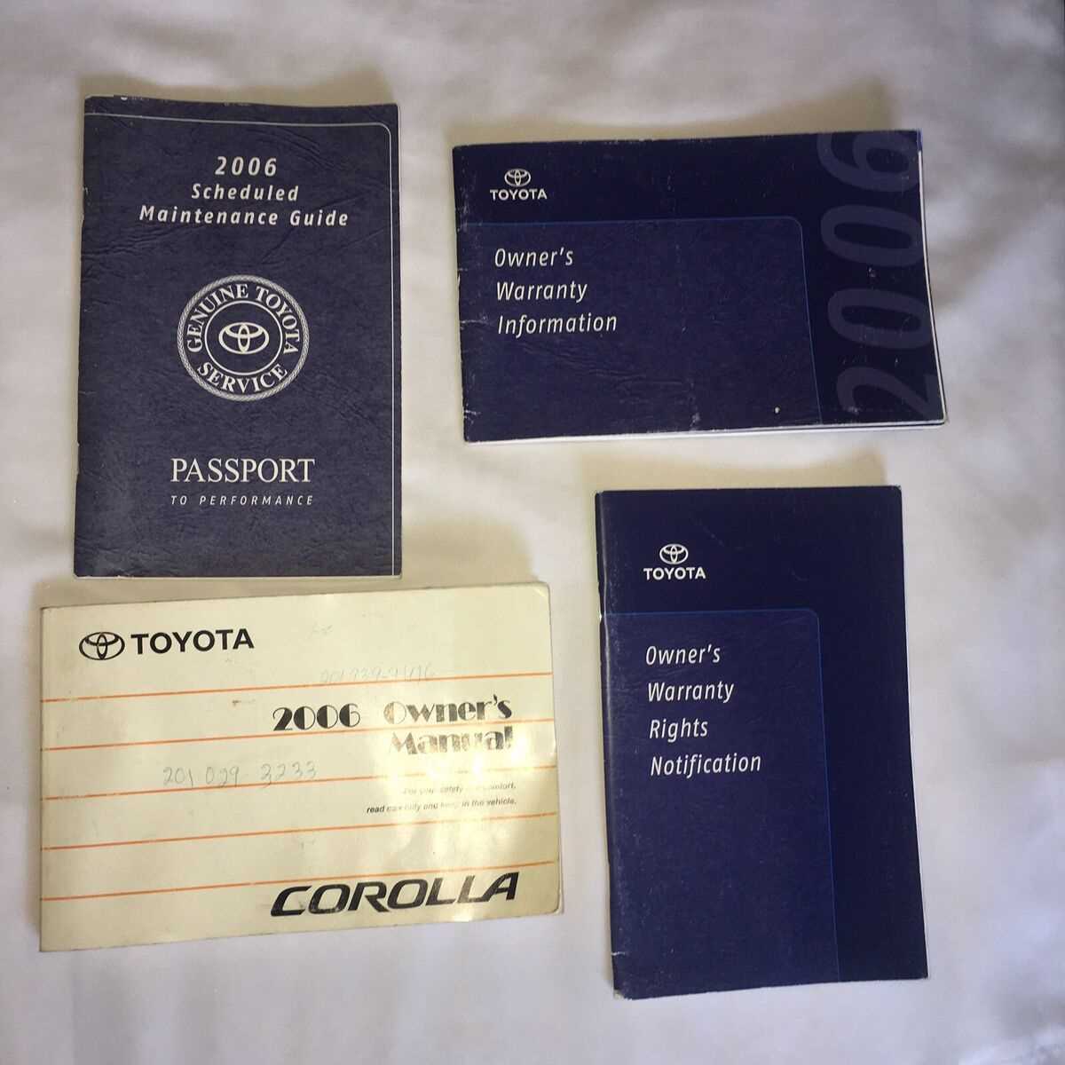 2006 toyota corolla owners manual