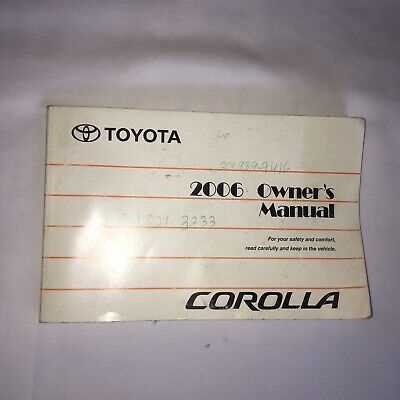 2006 corolla owners manual