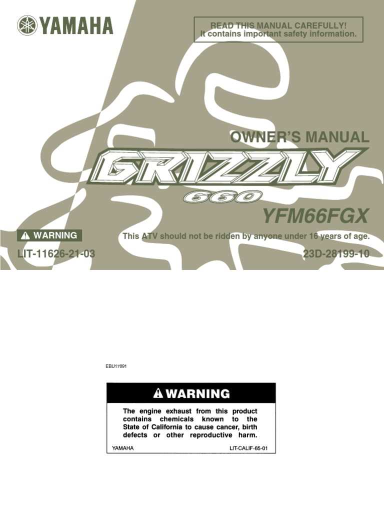 2006 yamaha grizzly 660 owners manual