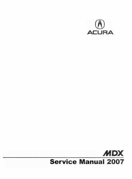 2007 mdx owners manual