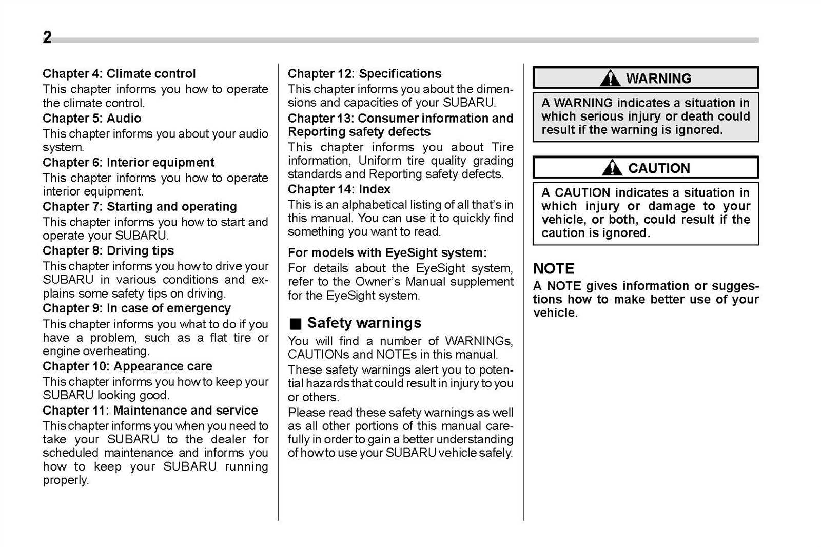 2007 subaru legacy owners manual