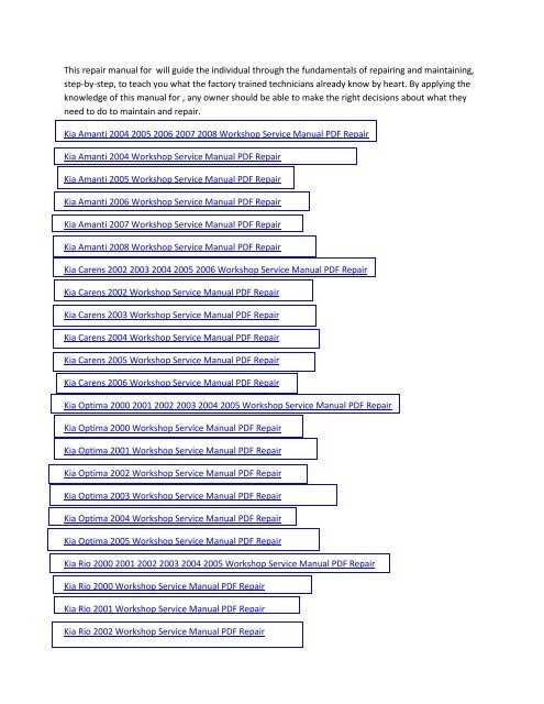 2008 kia rio owners manual