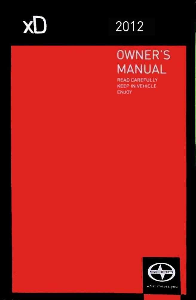 2008 scion xd owners manual