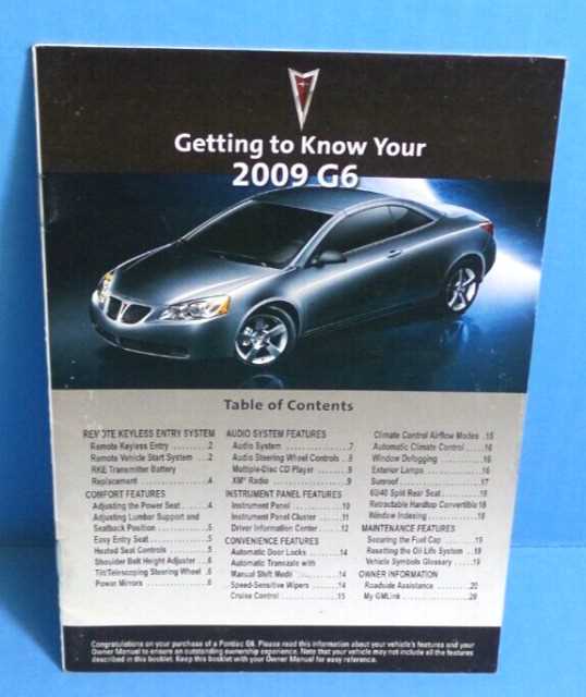 2009 pontiac g6 gt owners manual