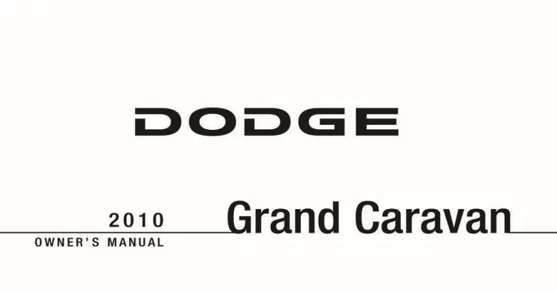 2010 dodge caravan owners manual