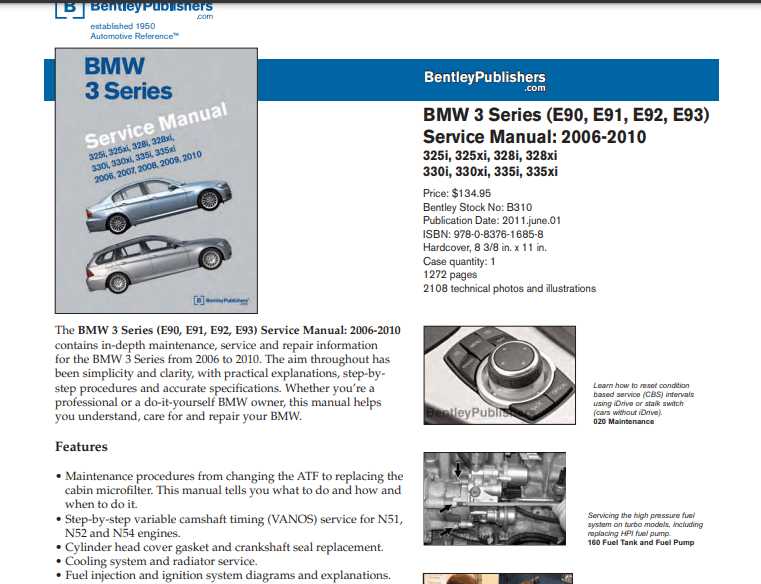 2010 bmw 3 series owners manual