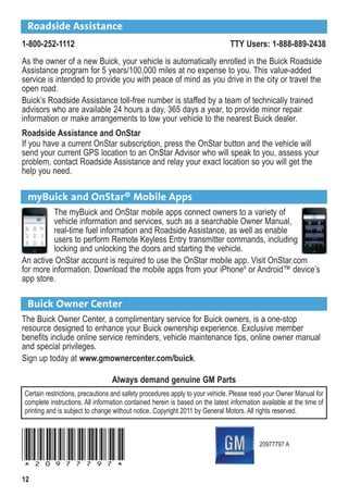 2012 buick enclave owners manual