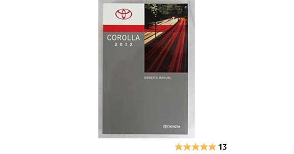 2012 toyota corolla owners manual