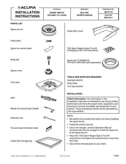 2012 acura tsx owners manual