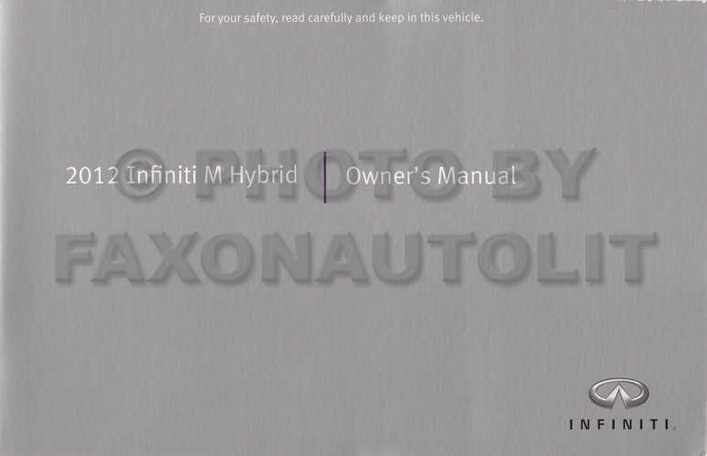 2012 infiniti m37 owners manual