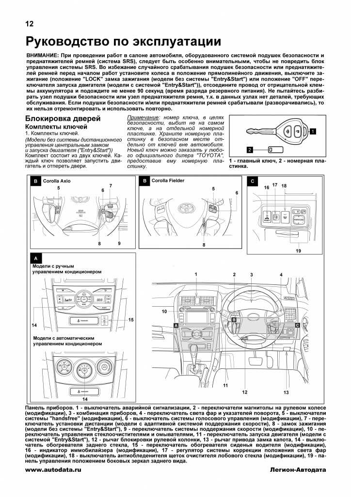 2012 toyota corolla owners manual