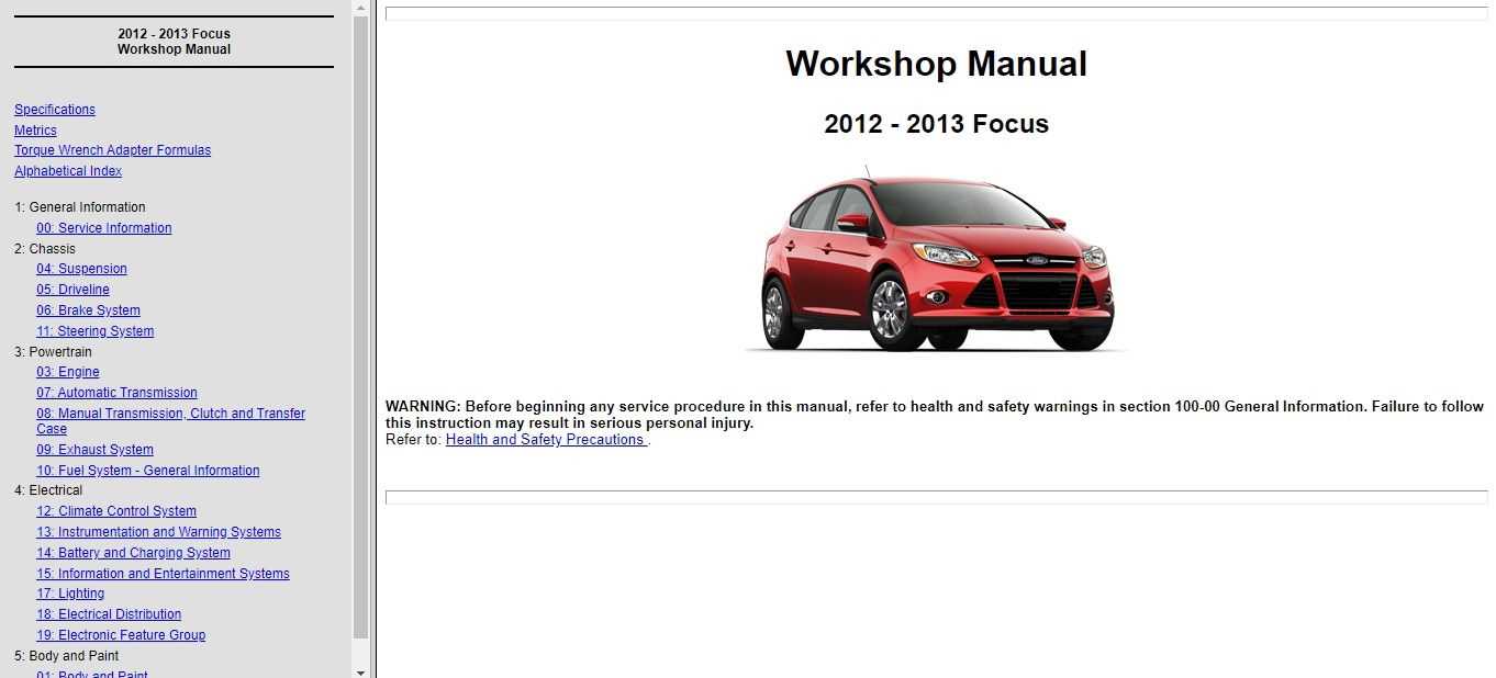 2013 focus owners manual