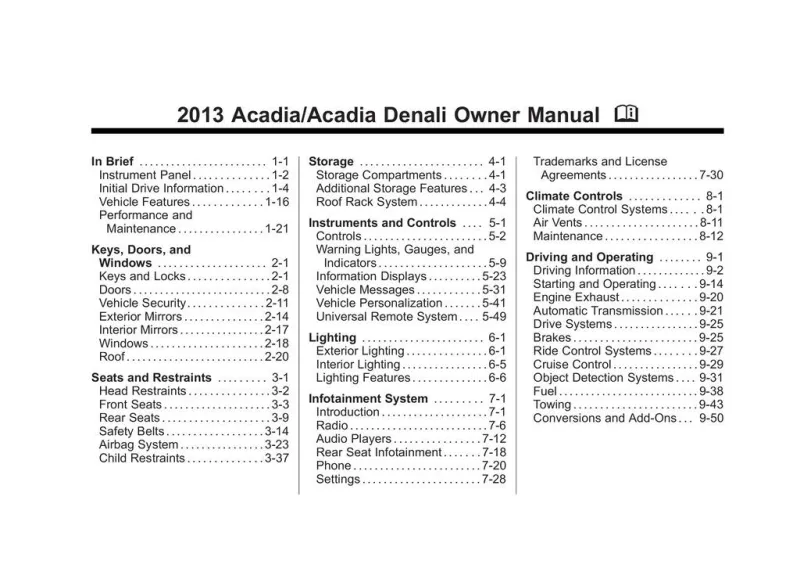 2016 gmc acadia owners manual