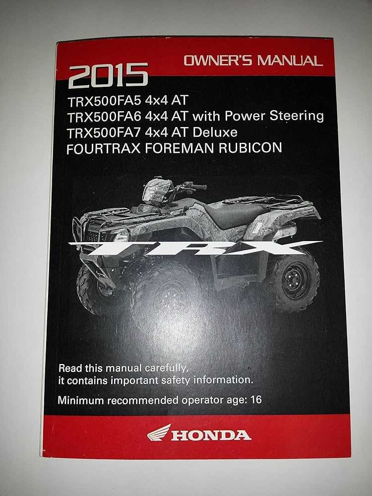 2016 honda rubicon owners manual