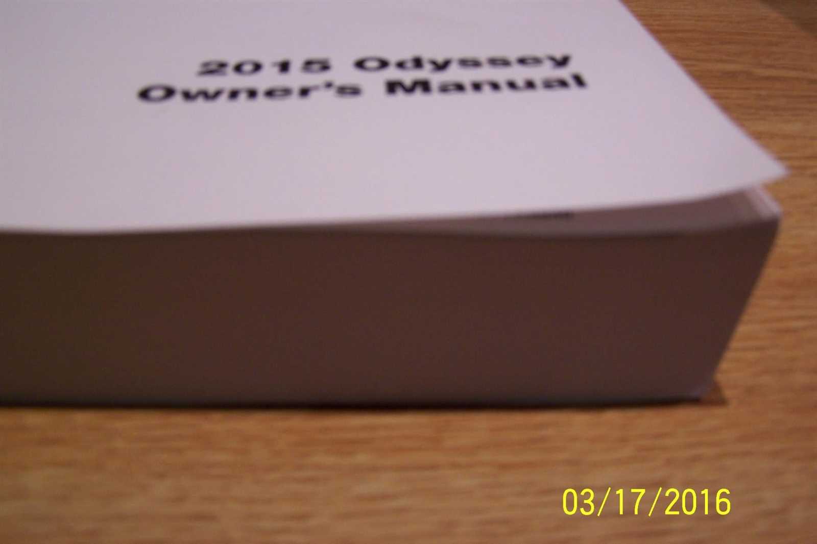 2016 honda odyssey ex l owners manual