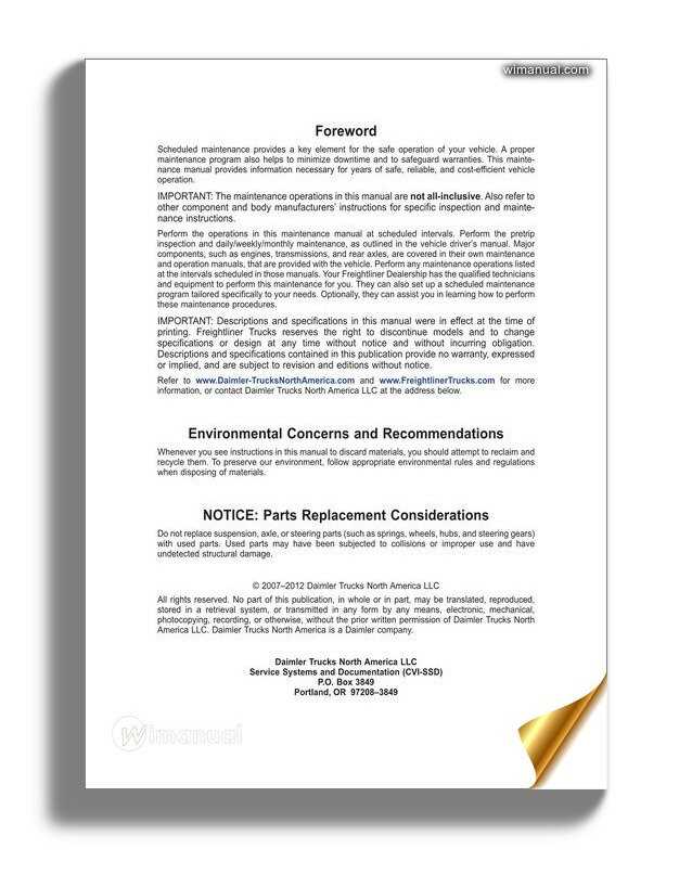 2017 freightliner cascadia owners manual