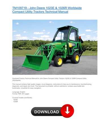 2019 john deere 1025r owners manual