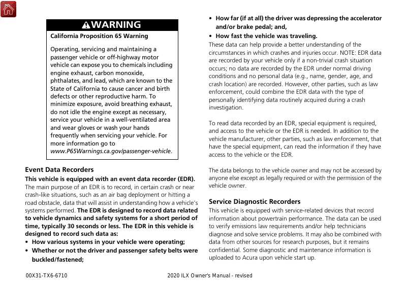 2020 acura ilx owners manual