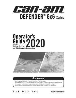 2020 can am defender owners manual
