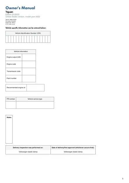 2020 volkswagen tiguan owners manual