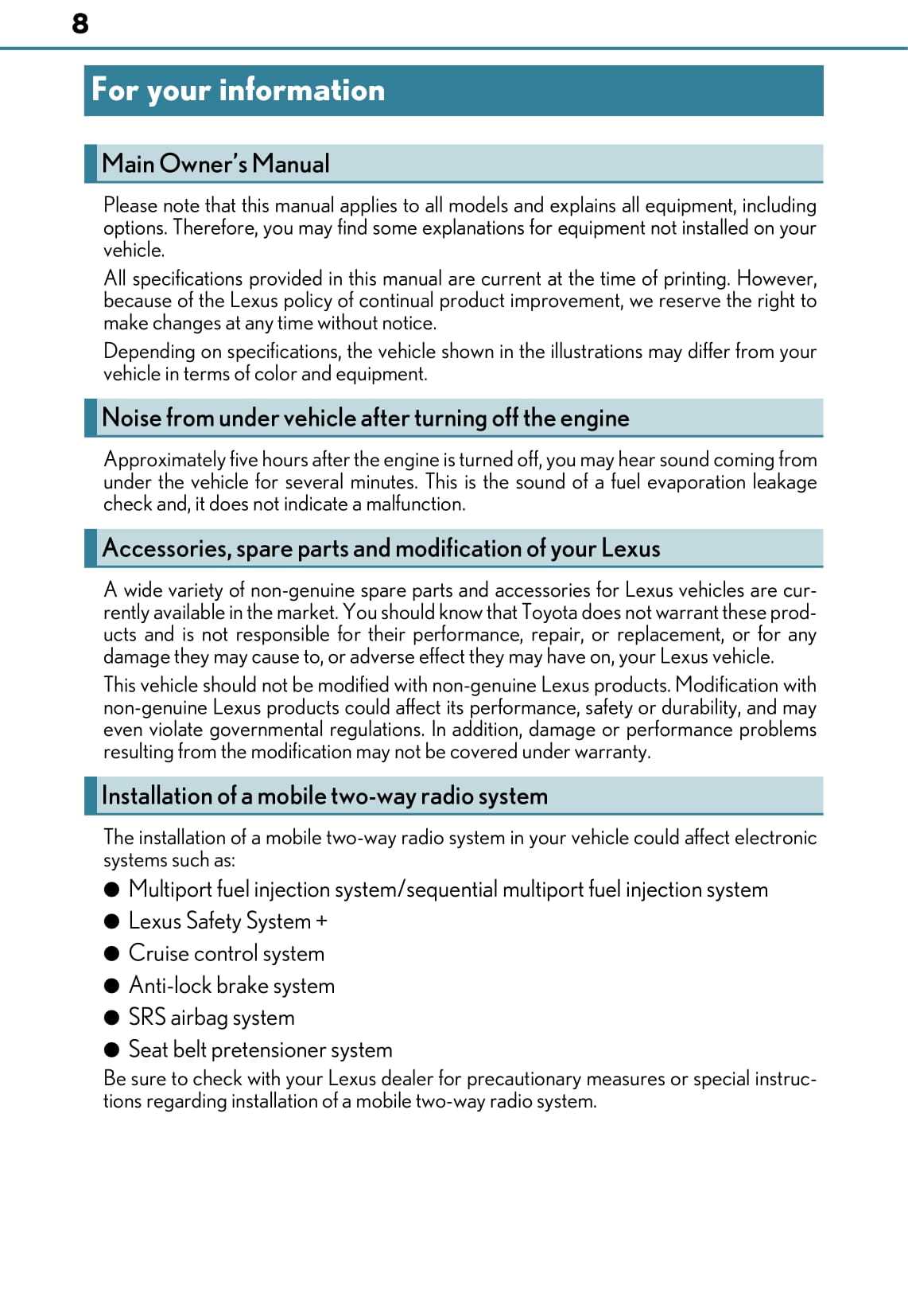 2020 lexus lx 570 owners manual